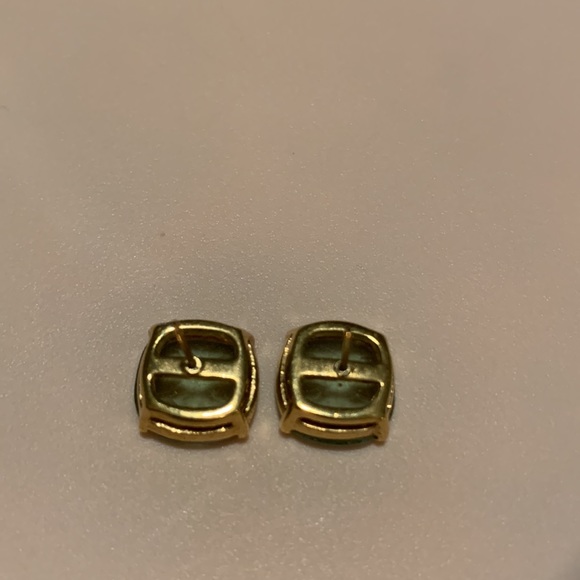 Kate Spade Iridescent Turquoise and Gold Gumdrop Stud Earrings - Classic!! - Picture 5 of 5